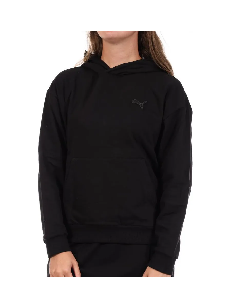Sweat Noir Femme Puma Emboridery Comfo 2