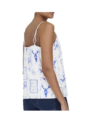 Débardeur Blanc/Bleu Femme JDY Ada 2