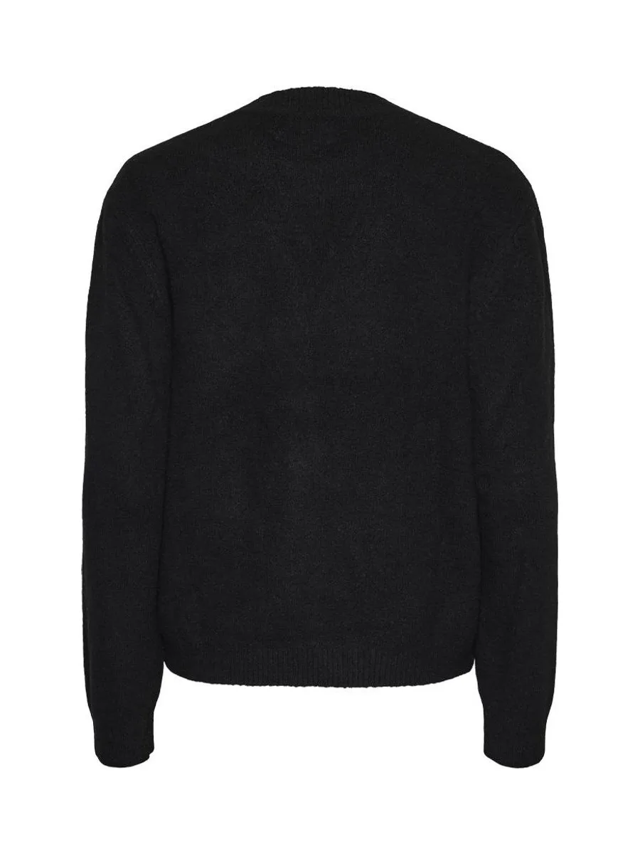 Pull Noir Femme Pieces Emma 3
