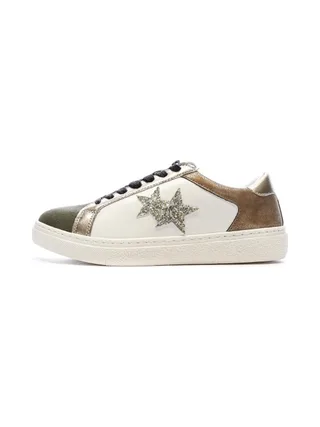 Baskets Blanches/Camel Femme Only Star 1