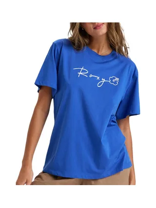 T-Shirt Bleu Femme Roxy Hangloose 1