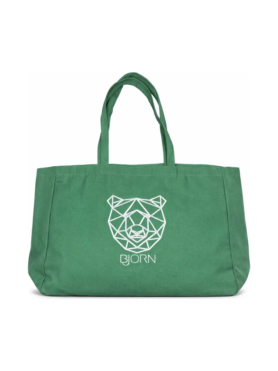 Tote bag XL brodé - 100% coton vert sapin 1