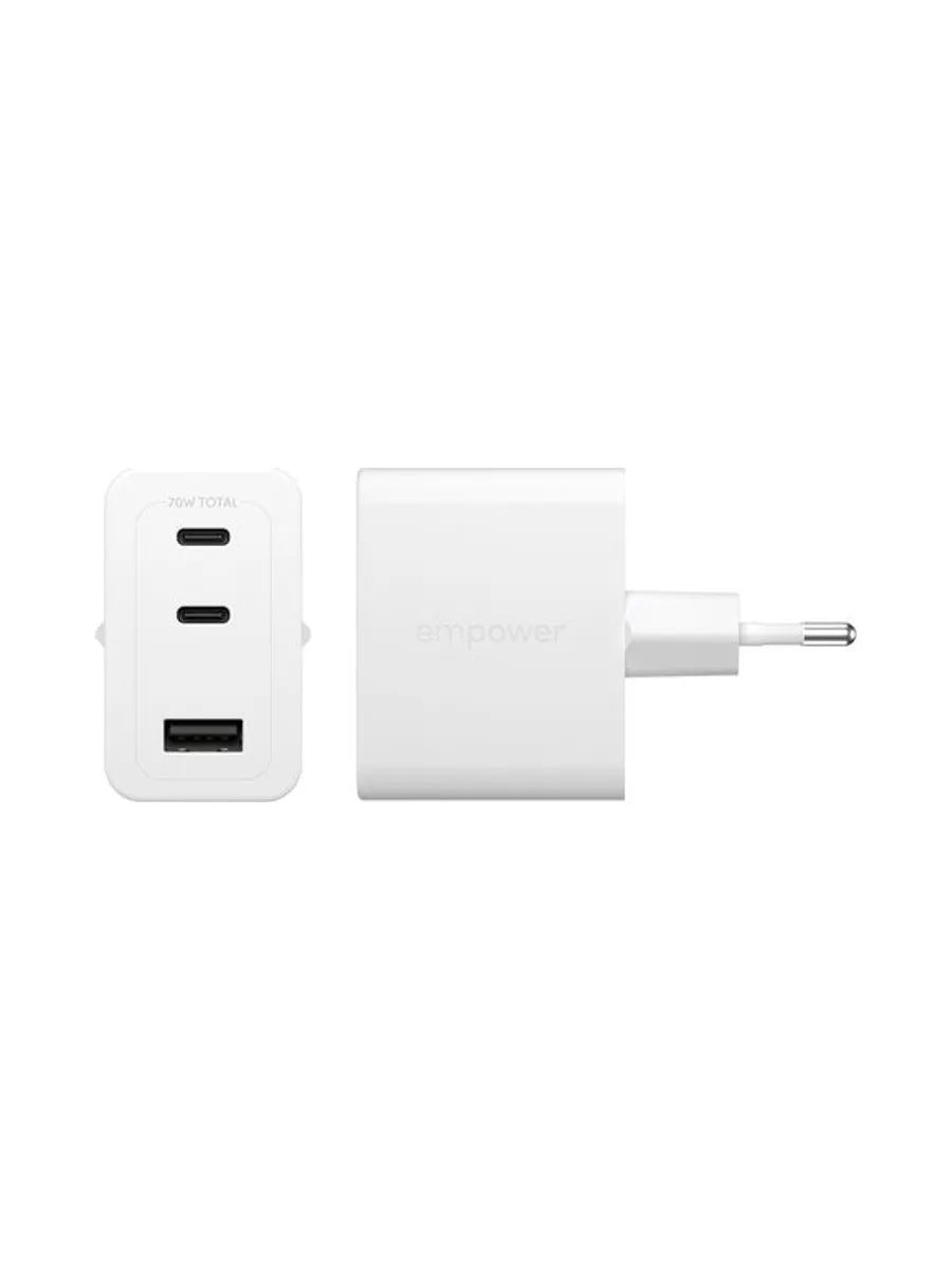PanzerGlass empower™ by ® Turbo 70W Multiple Charger incl. 2 x USB-C + USB-A | EU Plug | Silver White 5
