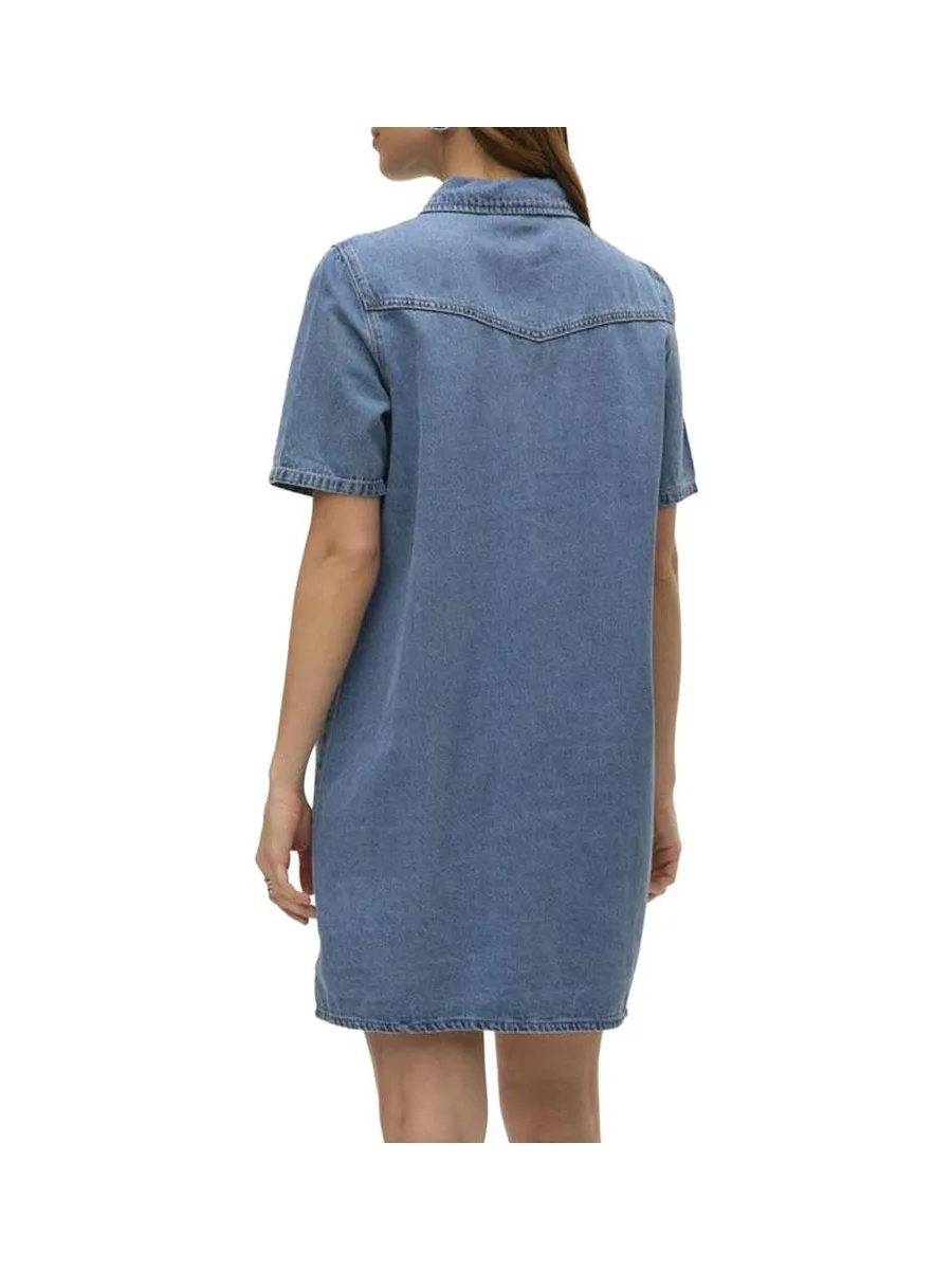 Robe en Jean Bleu Femme Vero Moda Austin 2/4 3