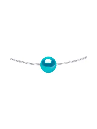 Collier Véritable Perle d'Eau Douce Traversante Ronde 9-10 mm — Argent 925 Millièmes — 42 cm 1