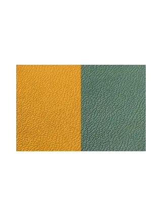 Sous-verre rond réversible - 6 pièces - Cuir recyclé blanc crème et vert de gris 18