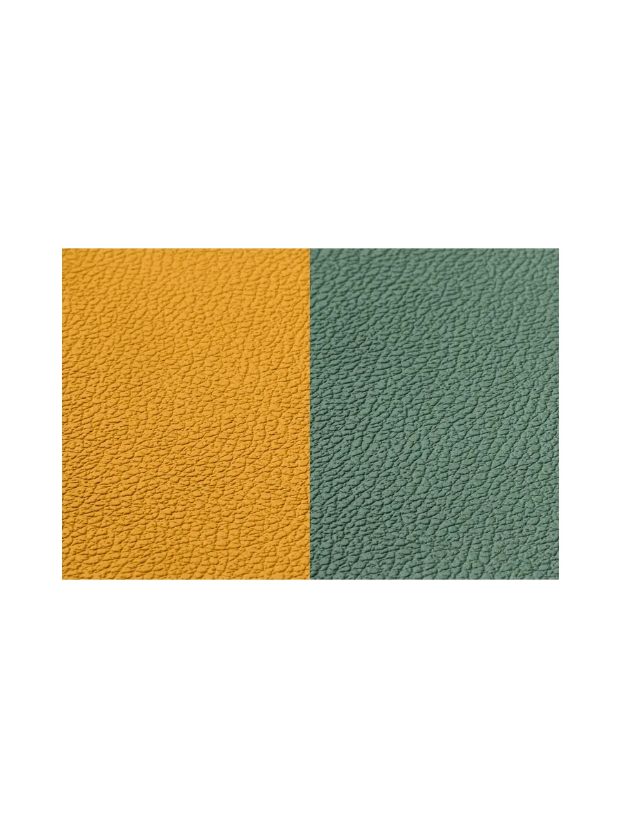 Sous-verre rond réversible - 6 pièces - Cuir recyclé blanc crème et vert de gris 18