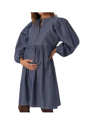Robe Bleu Foncé Femme Mamalicious Jeanne 1