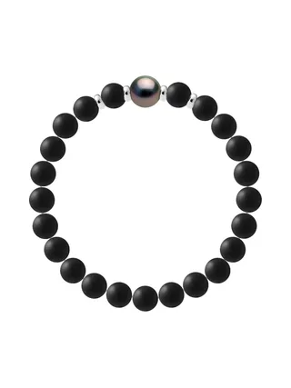 Bracelet Véritable Perle de Tahiti Ronde 10-11 mm — Argent 925 Millièmes — 19 cm — Homme 1