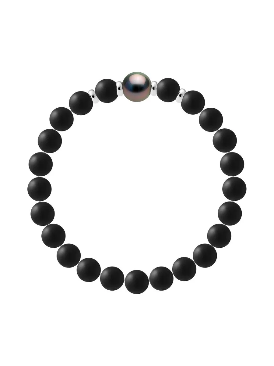 Bracelet Véritable Perle de Tahiti Ronde 10-11 mm — Argent 925 Millièmes — 19 cm — Homme 1