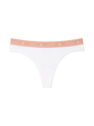Tanga Blanc/Rose Femme Lacoste More 1