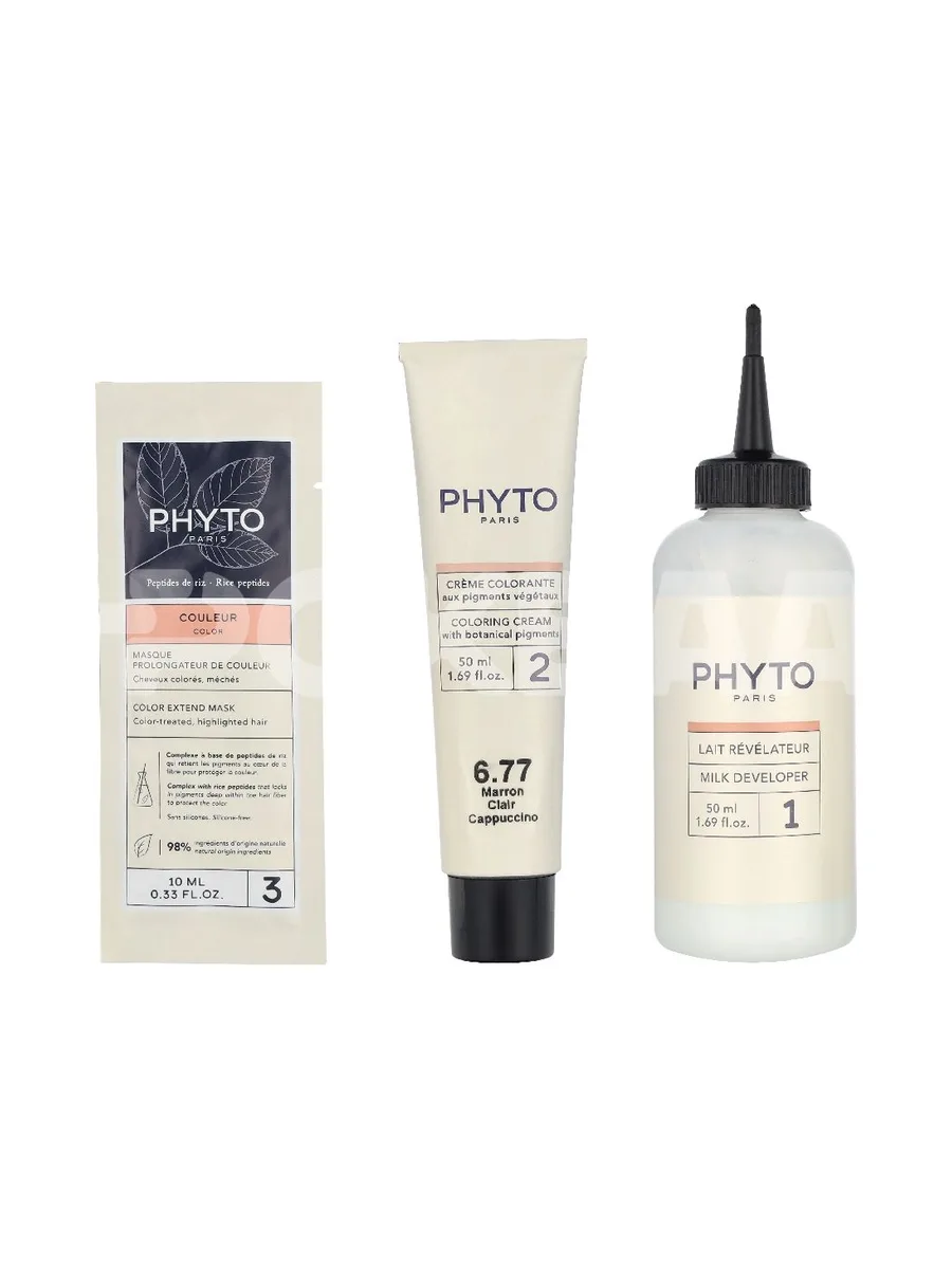 Phyto Phytocolor Permanent Color 110ml - #6.77 Light Brown Cappuccino 2
