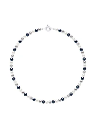 Collier Véritables Perles d'Eau Douce Rondes 6-7 mm — Argent 925 Millièmes — 42 cm 1