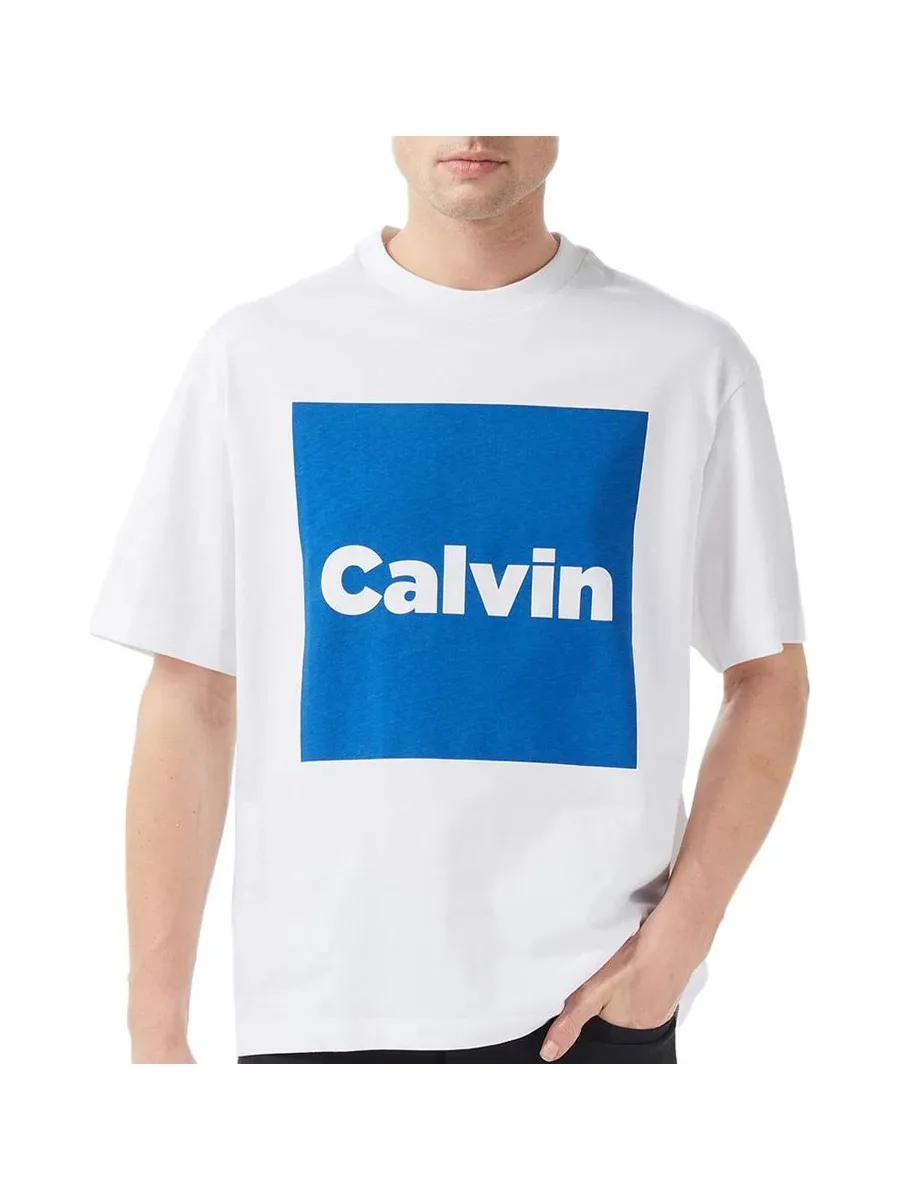 T-Shirt Blanc/Bleu Homme Calvin Klein Jeans LV04RD813G 2