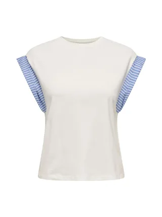 T-Shirt Blanc/Bleu Femme Only Dawn 1