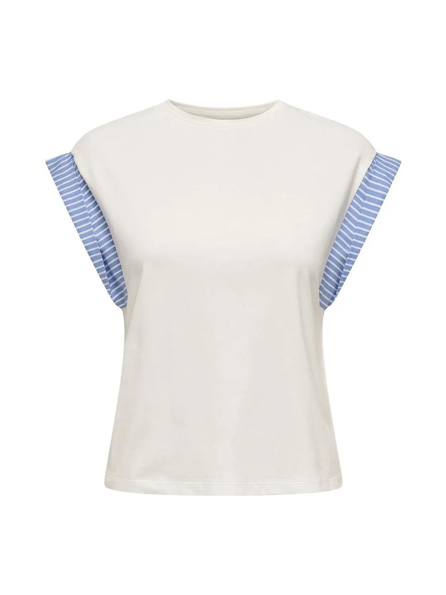 T-Shirt Blanc/Bleu Femme Only Dawn 1