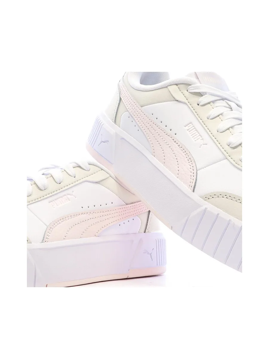 Baskets Blanc/Rose/Beige Femme Puma Carina Mia 8