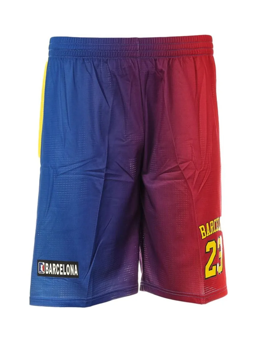 Barcelona Short de Basketball Bleu/Rouge Sport Zone Homme 2023/2024 2