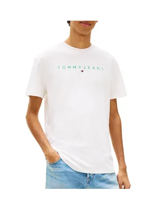 T-Shirt Blanc Homme Tommy Hilfiger Reg Linearss 1