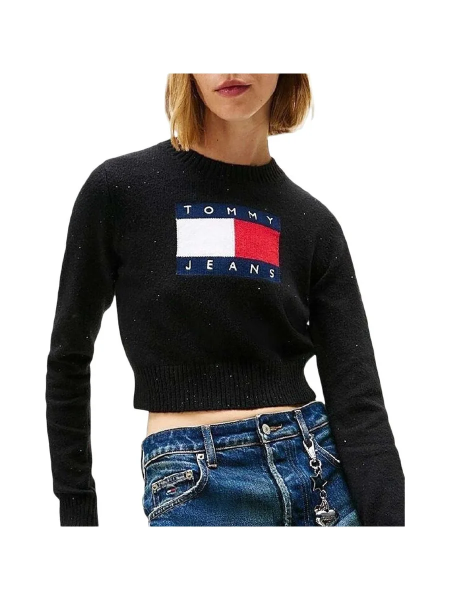 Pull Noir Femme Tommy Hilfiger Tjw Sparkle Flag 2