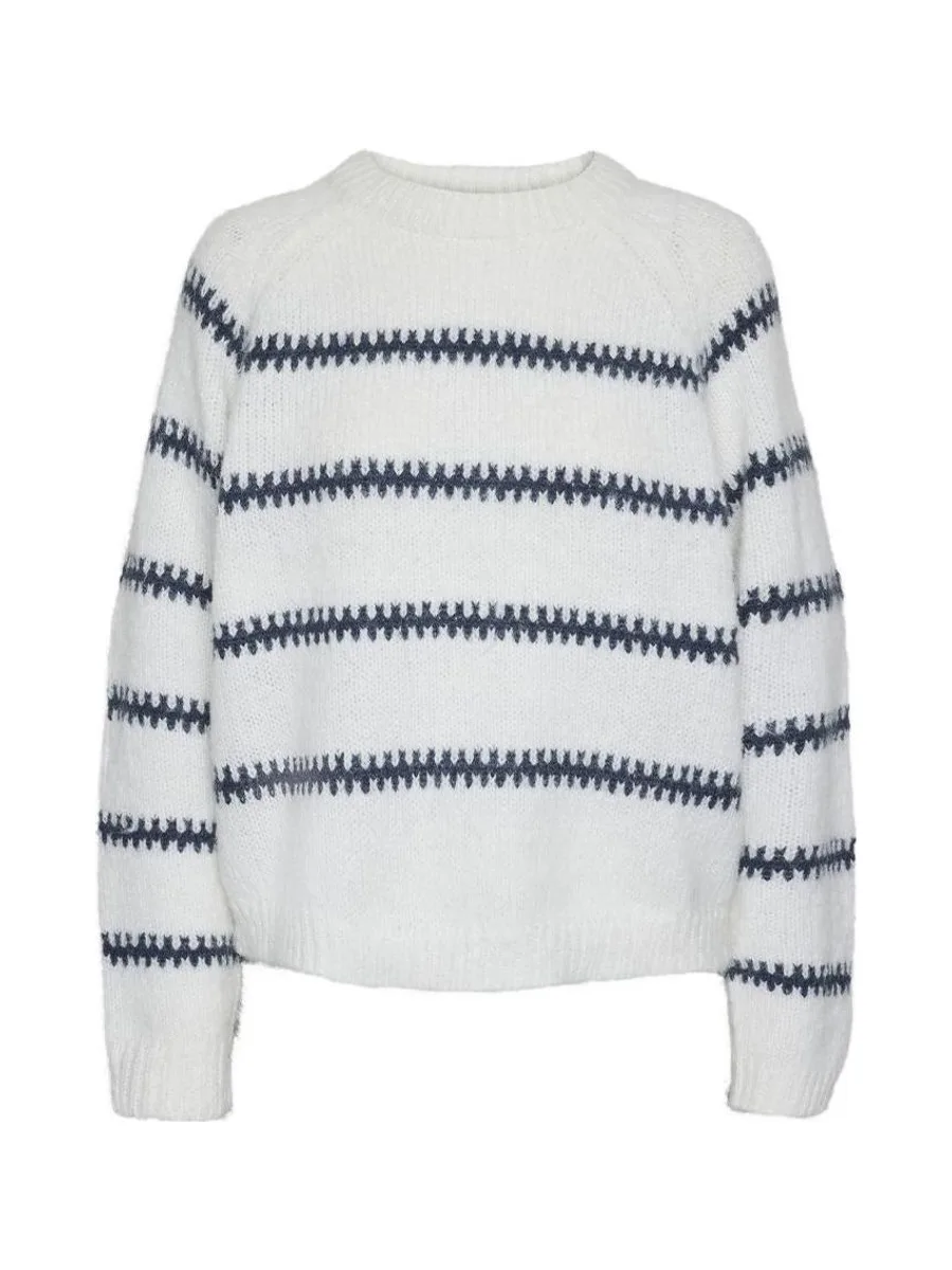 Pull Blanc/Marine Femme Pieces Sonja 2