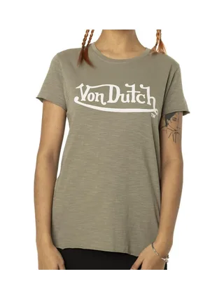 T-shirt Kaki Femme Von Dutch Slub 1