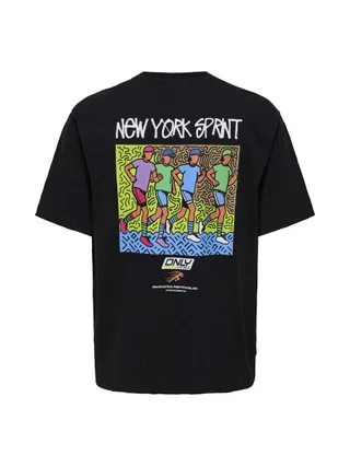 T-shirt Noir Homme Only & Sons print Logo Rlx 2
