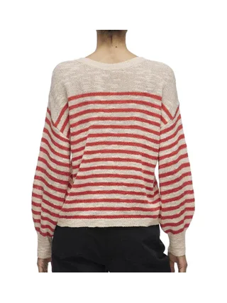 Pull Beige/Rouge Femme Vila Poca 2