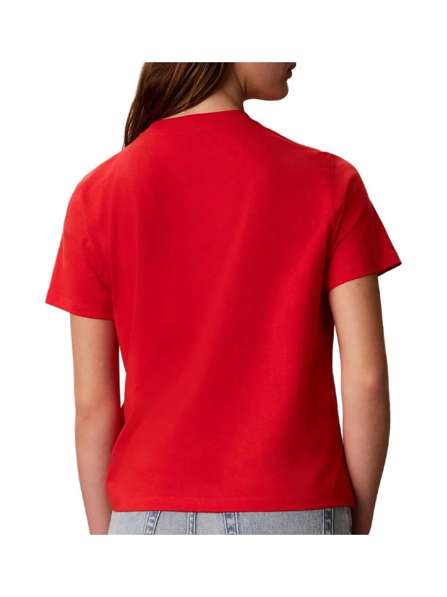 T-Shirt Rouge Femme Calvin Klein Jeans Classic Script 3
