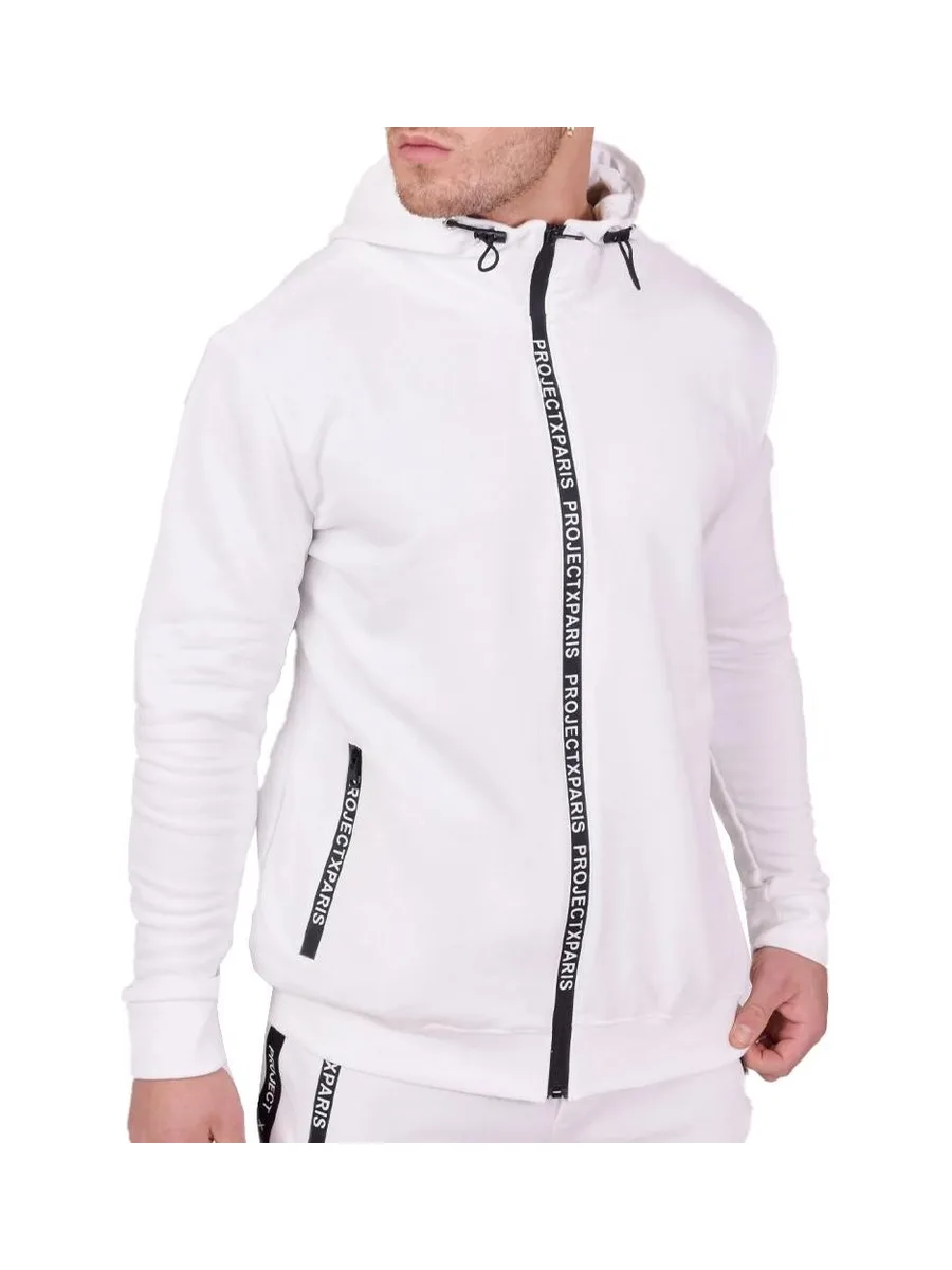 Veste Zippé à Capuche Blanc Homme Project X Paris Basic 1