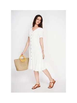 Robe longue boutonnée devant à manche court 1