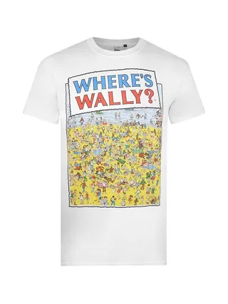 T-Shirt Blanc Homme Wheres Wally Beach 2