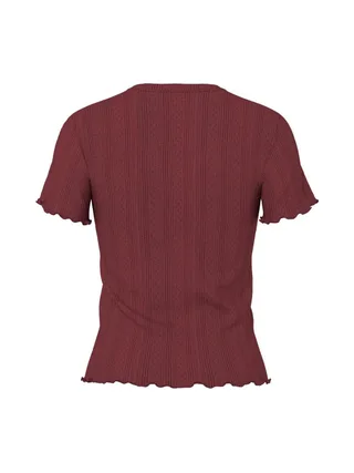 T-Shirt Bordeaux Femme Pieces Marie 3