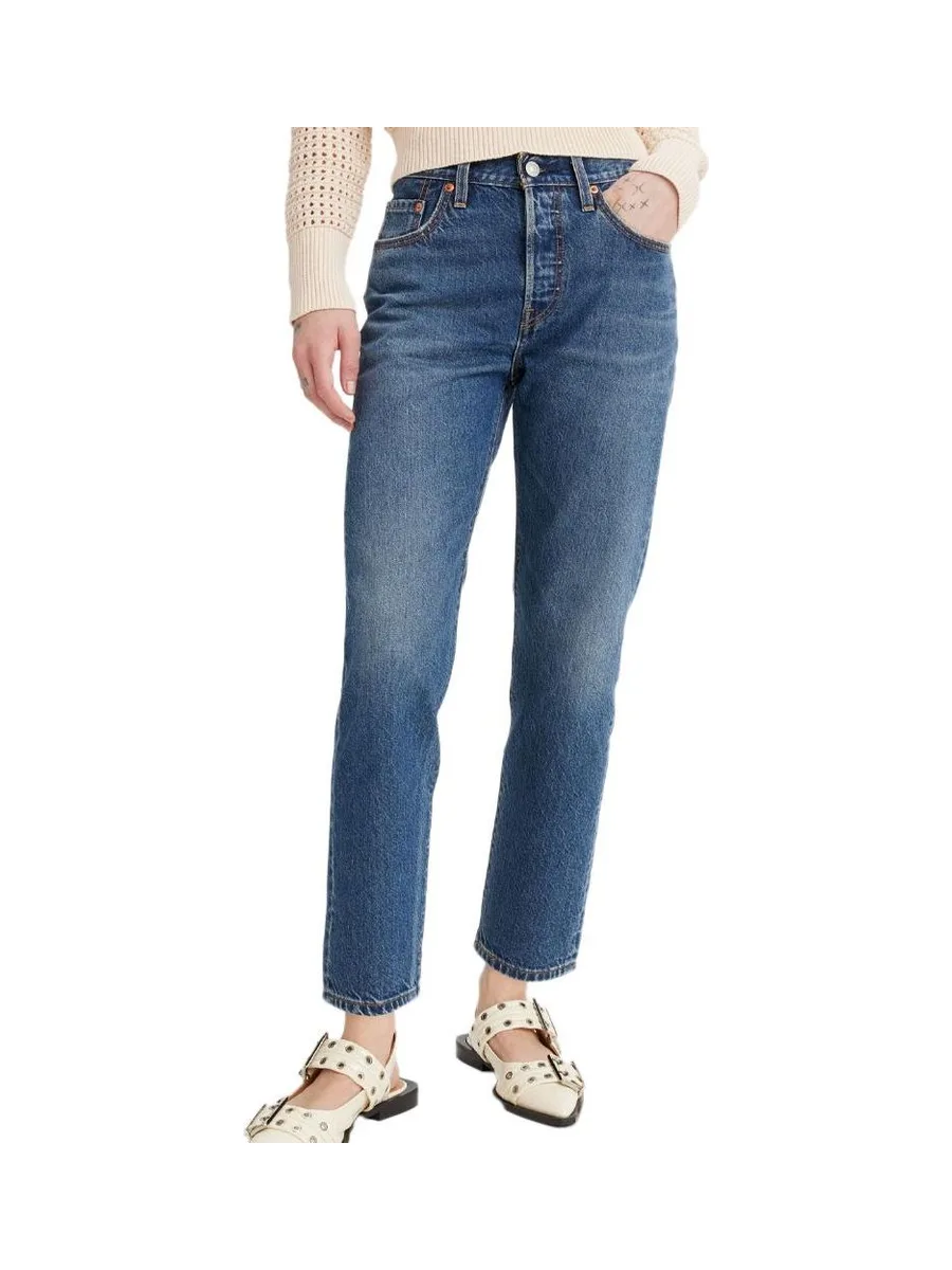 Jean Bleu Femme Levi's Cropped Lightweight Med Indig 2