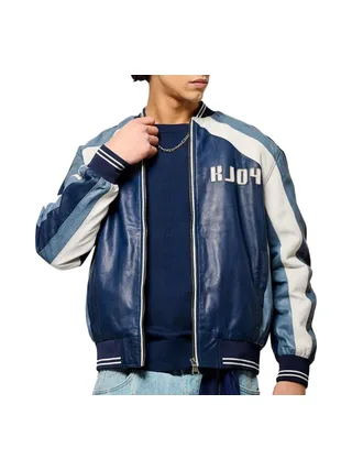 Veste en Cuir Bleu Homme Kaporal Last 1
