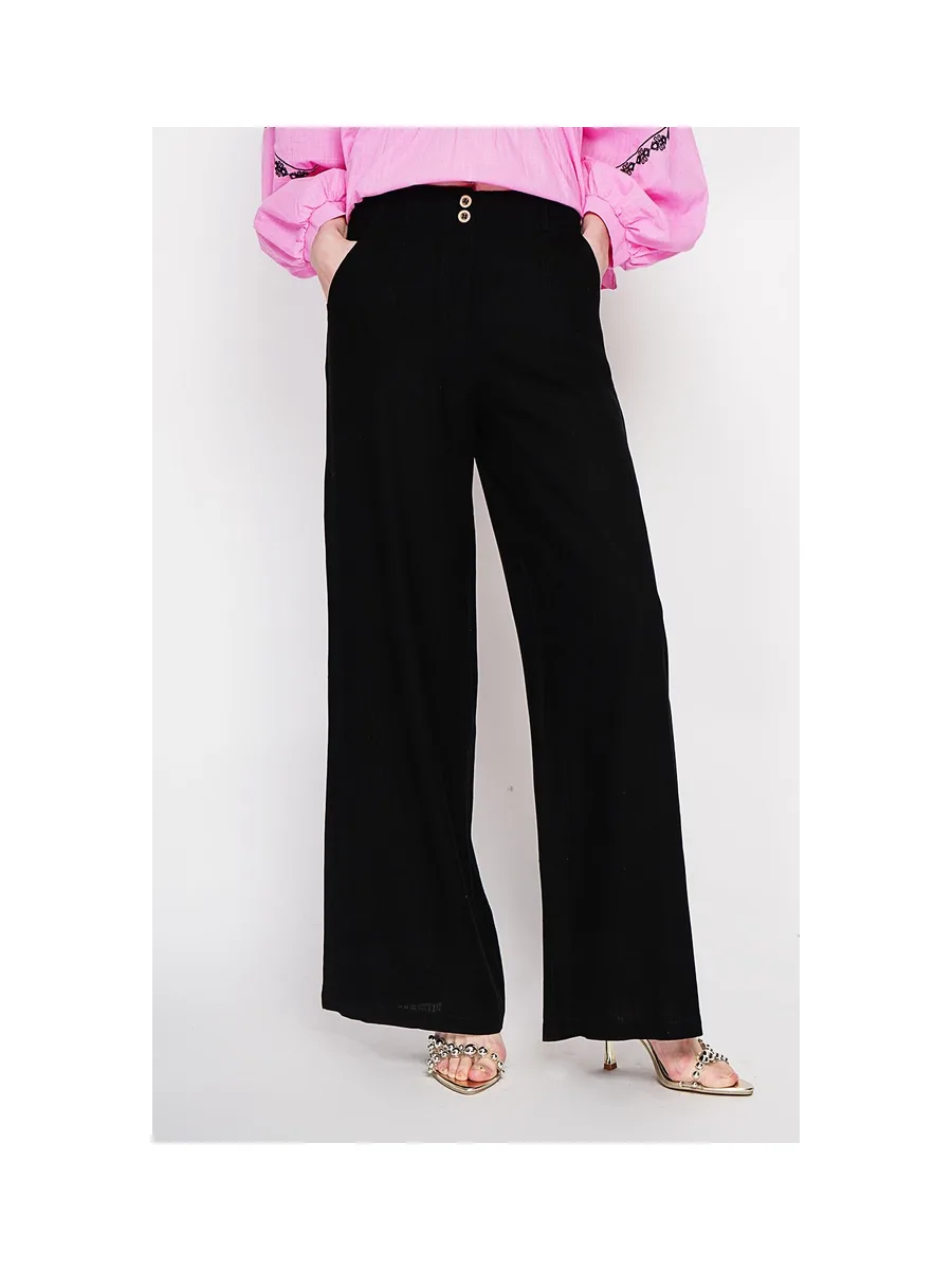 Pantalon ample Taille élastique à l'arrière avec poche plaquée 13