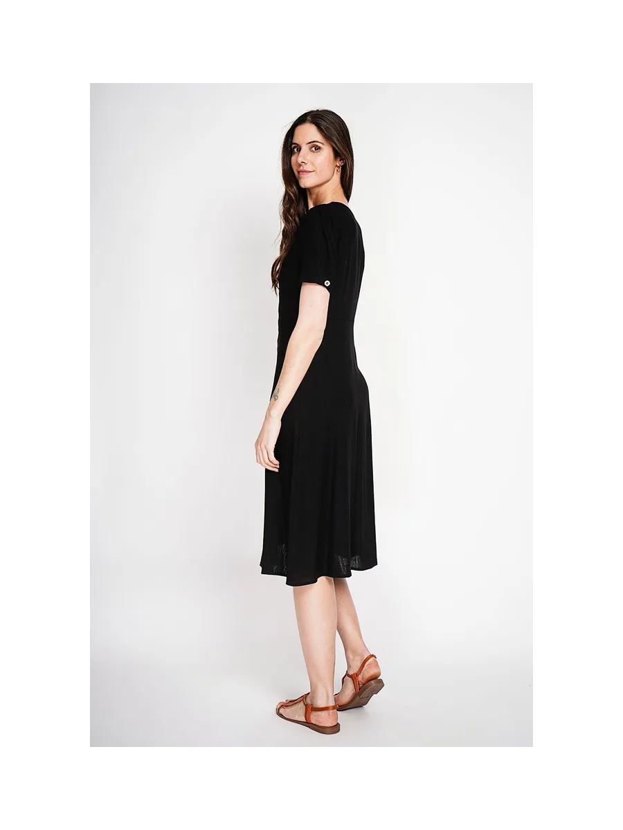 Robe longue boutonnée devant à manche court 12