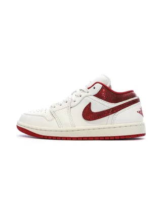 Baskets Blanc/Rouge Femme Nike Air Jordan 1 Low 1