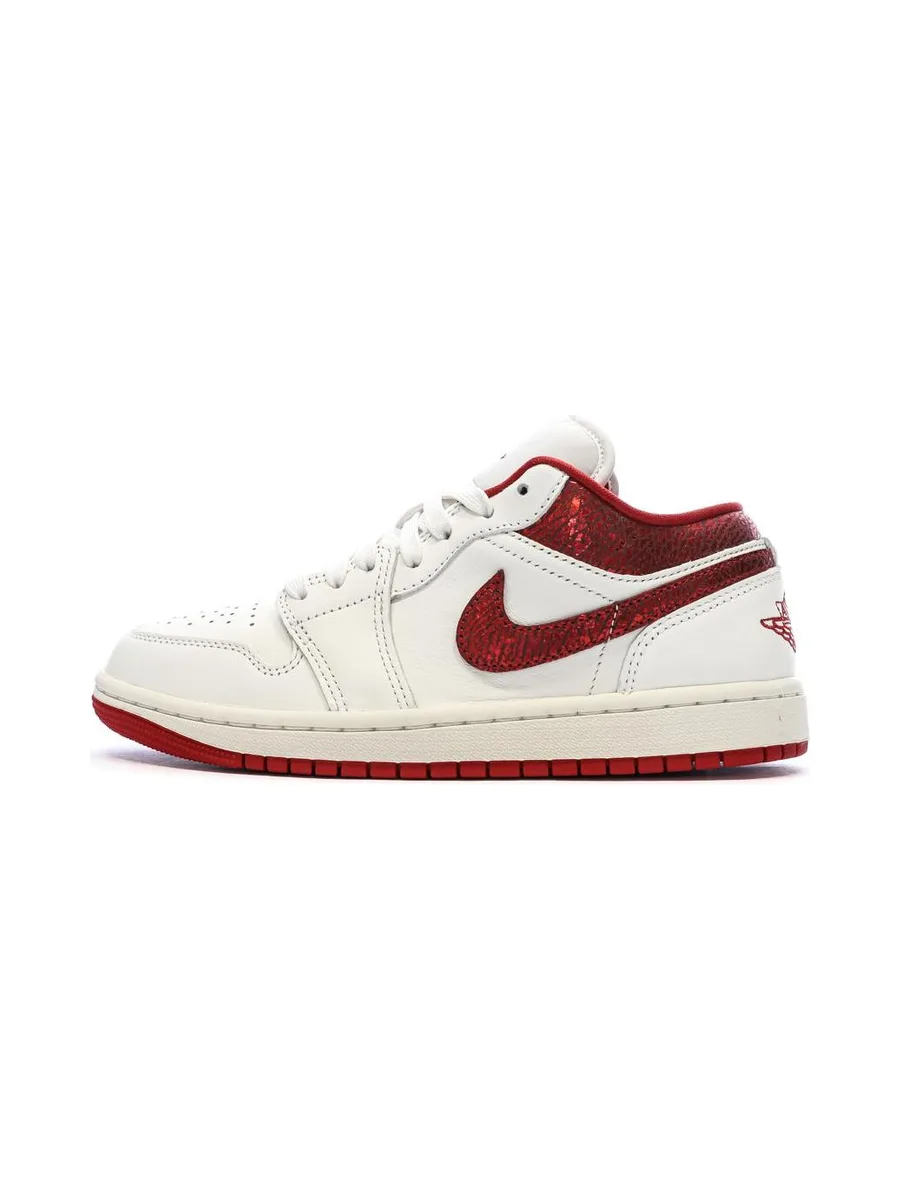 Baskets Blanc/Rouge Femme Nike Air Jordan 1 Low 2