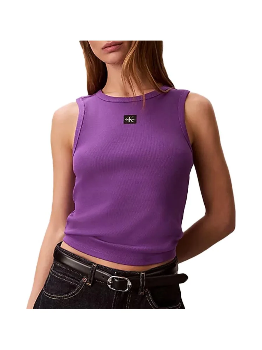 Débardeur Violet Femme Calvin Klein Jeans A Woven Label 2
