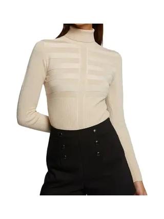 Pull Beige Brillant Rosé Femme Morgan Mentosa 1