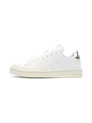 Baskets Blanches/Léopard Femme Adidas Advantage 1
