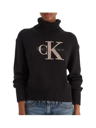 Pull Noir Femme Calvin Klein Jeans Chenille 1