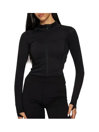 Veste de yoga Noire Femme Soul Studio Basic 1
