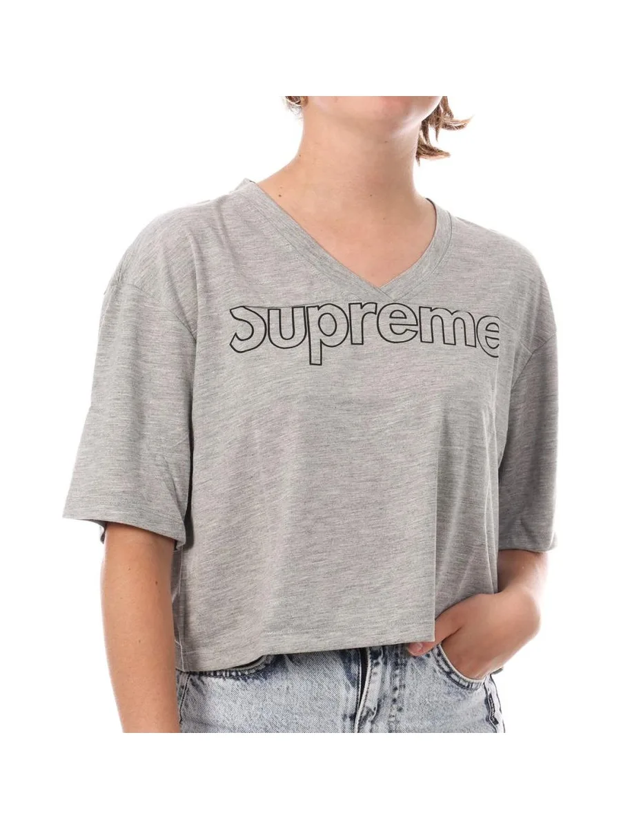 T-shirt Gris Crop Femme Supreme Grip Ranaka 2