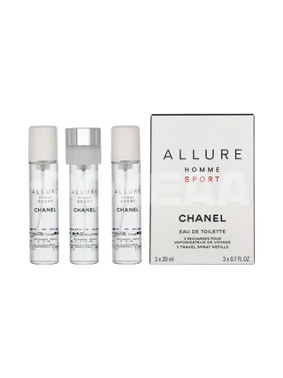 Chanel Allure Homme Sport Giftset 60ml - 3x Edt Travel Spray Refill 20Ml - Twist and Spray 1