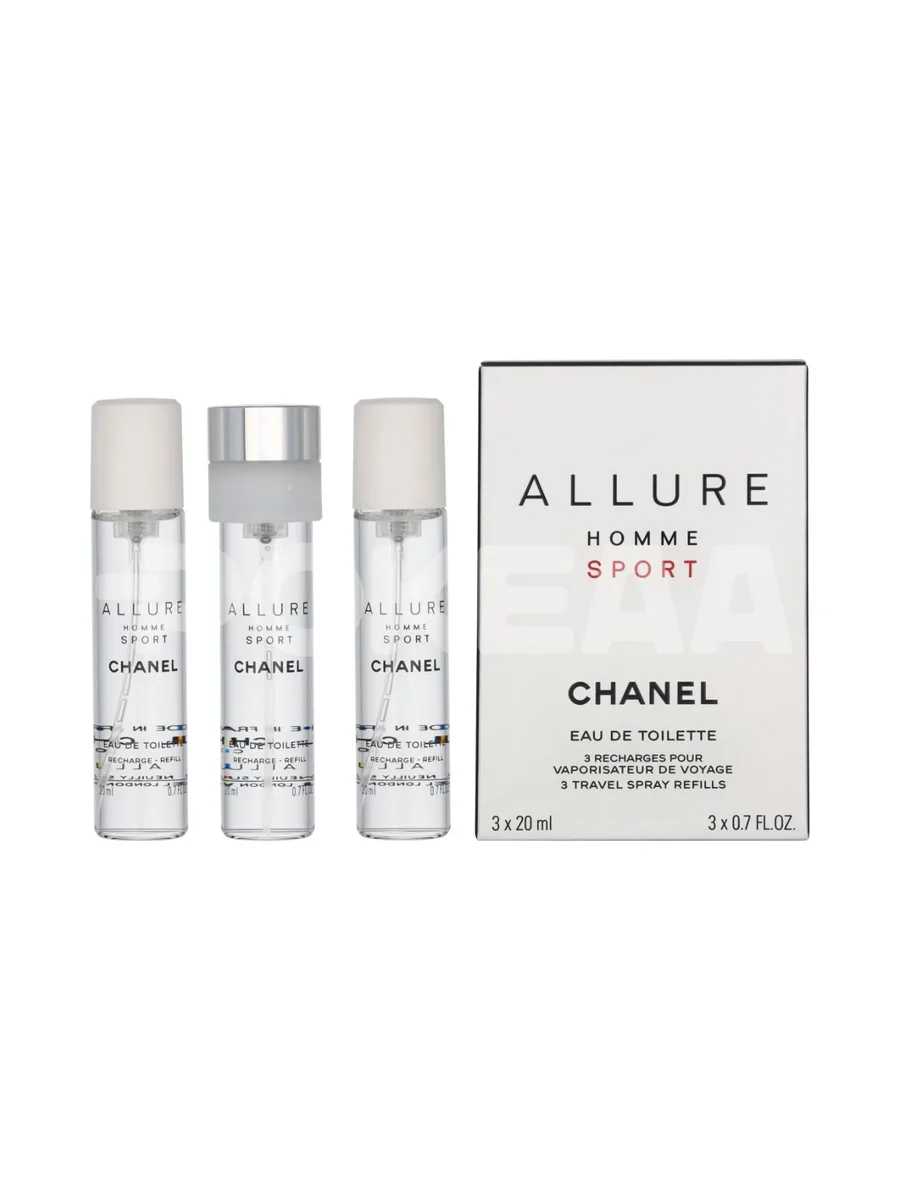 Chanel Allure Homme Sport Giftset 60ml - 3x Edt Travel Spray Refill 20Ml - Twist and Spray 1