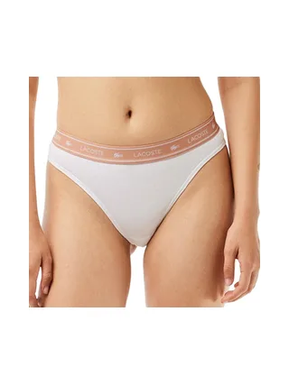 Tanga Blanc/Rose Femme Lacoste More 2