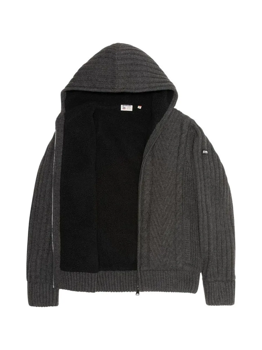 Veste en Sherpa Zippé GriseHomme Schott PLENZO 5