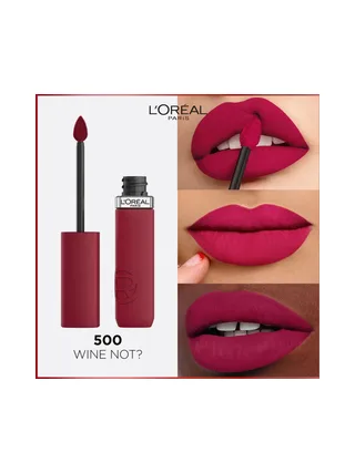 Resistance Rouge à Lèvres Liquide Mat Infaillible Lip L'Oréal Paris 500 Wine Not 2